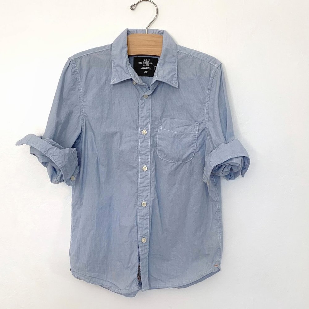 SOLD: H&M Pinstripe L/S Button Down Shirt 7-8y